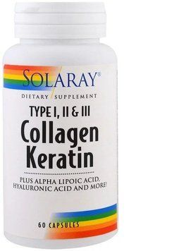 Solaray Collagen Keratin, Type I, II, III, 60 Capsules (SOR-73799) 661152 фото