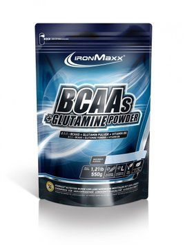 Амінокислота для спорту IronMaxx BCAAs + Glutamine Powder 550 g / 61 servings / Apple 667906 фото