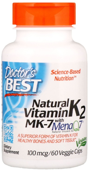 Doctor's Best Natural Vitamin K2 MK-7 with MenaQ7 100 mcg 60 Caps (DRB-00334) 585165 фото