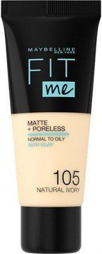Maybelline New York Fit ME! Матовый №105 Natural ivory Тональный крем 30ml 870958 фото