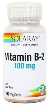 Solaray Vitamin B2, 100 mg, 100 Veg Capsules (SOR04327) 685925 фото