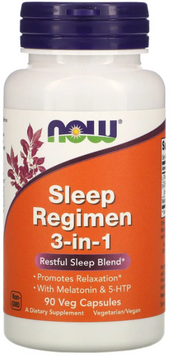 Now Foods Sleep Regimen 3-In-One Добавка для поддержки сна 3 в одном 90 вегетарианских капсул 1158618 фото