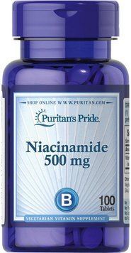 Puritan's Pride Niacinamide 500 mg 100 tabs Ніацинамід 519217 фото