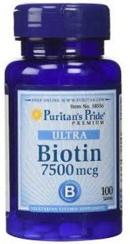 Puritan's Pride Biotin 7500 mcg-100 Tablets (PTP-18556) Біотін 442735 фото