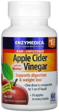 Enzymedica Apple Cider Vinegar Яблочный уксус 60 капсул 883872 фото
