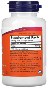 Now Foods Inositol 500 mg 100 caps Инозитол 416651 фото