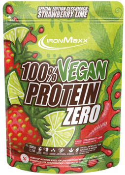 Протеїн IronMaxx 100% Vegan Protein Zero 500 g / 16 servings / Полуниця-лайм 1028471 фото