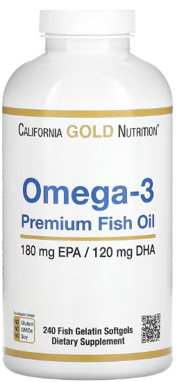 California Gold Nutrition Omega-3 Premium Fish Oil 240 капсул (Омега-3 рыбий жир премиум-класса) 1052551 фото