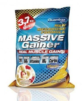 Гейнер Quamtrax Massive Gainer 3700 g / 21 servings / White Chocolate Strawberry 721479 фото