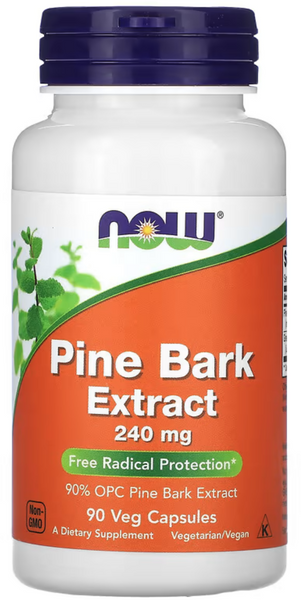 NOW Foods Pine Bark Extract 240 mg 90 veg caps (Екстракт соснової кори) 417200 фото