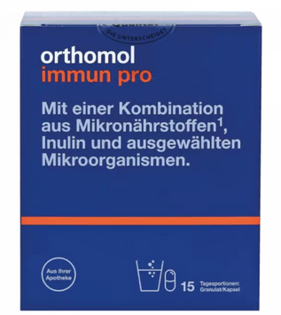 Orthomol Immun Pro Комплекс для восстановление кишечной микрофлоры и иммунитета 15 порций (порошок/капсулы) 1089606 фото