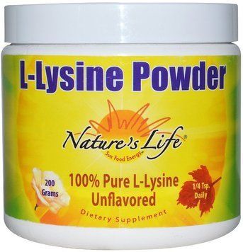Nature's Life L-Lysine Powder, Unflavored, 200 g (NLI-51230) 655348 фото