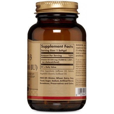 Solgar Vitamin D3 (Cholecalciferol) Солгар Вітамін Д3 (холекальциферол) 10,000 МО, 120 капсул 463624 фото