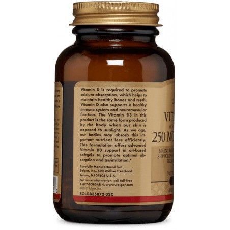 Solgar Vitamin D3 (Cholecalciferol) Солгар Вітамін Д3 (холекальциферол) 10,000 МО, 120 капсул 463624 фото