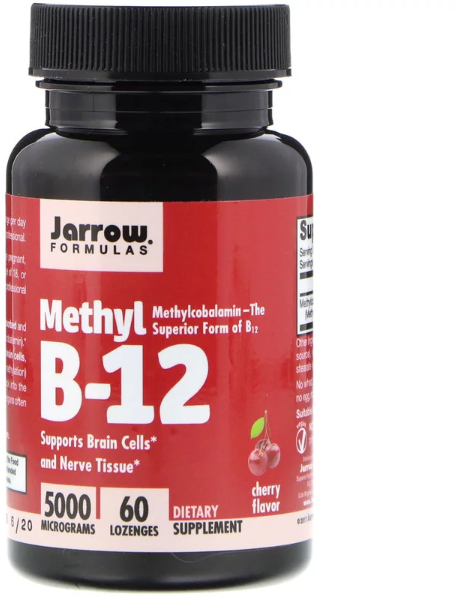 Jarrow Formulas Methyl B-12 Cherry Flavor 5000 mcg 60 Lozenges (JRW-18004) 587366 фото