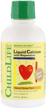 ChildLife, Liquid Calcium with Magnesium, Natural Orange Flavor, 16 fl oz (474 ml) (CDL10700) 623267 фото