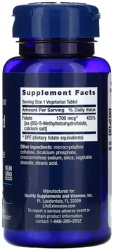 Life Extension Optimized Folate Фолат оптимизированный 1700 мкг 100 таблеток 535108 фото