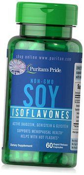 Puritan's Pride Non-GMO Soy Isoflavones 750 mg 60 Rapid Release Capsules Без ГМО Изофлавони сої 519218 фото