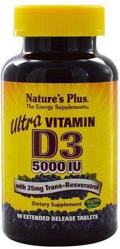 Nature's Plus, Ultra Vitamin D3, 5000 IU, 90 Extended Release Tablets (NTP1045) 631574 фото