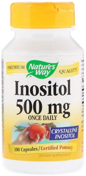 Nature's Way, Inositol, Once Daily, 500 mg, 100 Capsules (NWY40461) Інозітол 629292 фото