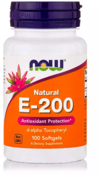 NOW Foods Е-200, 100 Softgels (NF0825) 685581 фото
