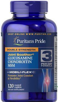 Puritan's Pride Double Strength Glucosamine, Chondroitin & MSM 120 caps 386519 фото