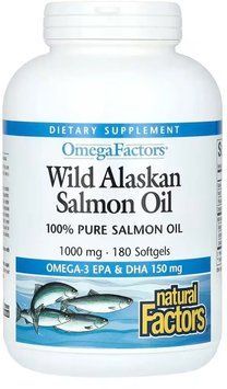 Natural Factors Wild Alaskan Salmon Oil 1000mg - 180 softgels 1455912 фото