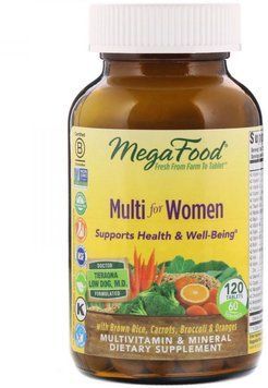 MegaFood Multi for Women 120 Tabs Вітаміни для жінок 552240 фото