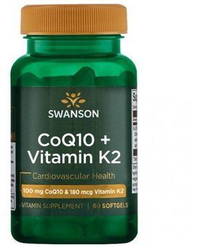 Swanson CoQ10 + Vitamin K2 Коэнзим CoQ10 + Витамин К-2 60 капсул 1186342 фото