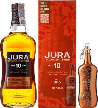 Віскі Isle of Jura 10yo + фляга, gift box 0.7 л (BWR3897) 1080293 фото