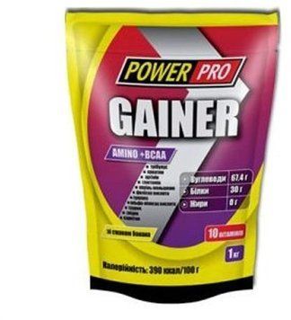 Гейнер Power Pro Gainer 1000 g / 25 servings / Банан 419934 фото