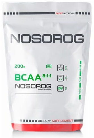 Nosorog Nutrition Bcaa 8:1:1 200 g /40 servings/ Natural 912596 фото
