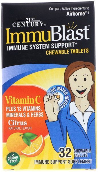 21st Century ImmuBlast, Citrus, 32 Chewable Tablets 476596 фото