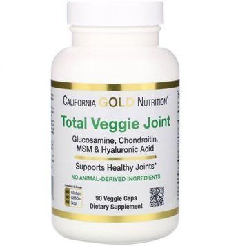 California Gold Nutrition Total Veggie Joint Support Formula With Glucosamine Chondroitin MSM and Hyaluronic Acid Поддержка суставов с глюкозамином хондроитином МСМ и гиалуроновой кислотой 90 капсул 1117185 фото