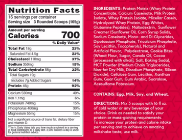 Гейнер BSN True-Mass 2640 g / 16 servings / Сookies Сream 431046 фото