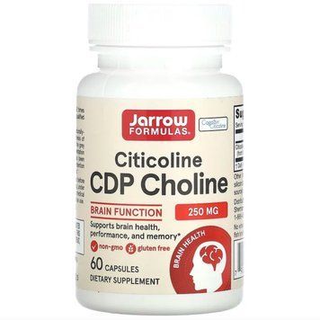 Jarrow Formulas, Citicoline, CDP Choline, 250 mg, 60 Capsules (JRW20012) 687991 фото