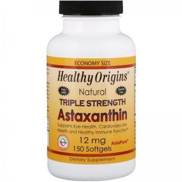 Healthy Origins Astaxanthin 12 mg Астаксантин потрійний сили 150 гелевих капсул 774883 фото