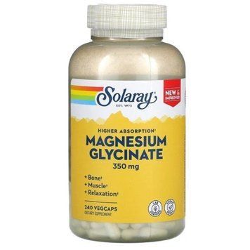 Solaray Magnesium Glycinate 350 mg 240 вегетарианских капсул (Магний глицинат) 686230 фото