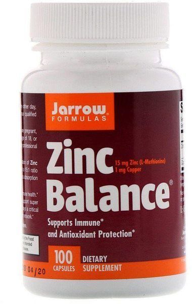 Jarrow Formulas Zinc Balance 100 Caps Цинк 534585 фото