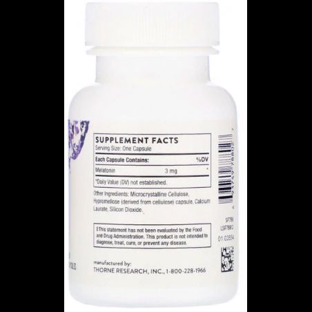 Thorne Research, Melaton-3, 60 Vegetarian Capsules (THR-78802) 608413 фото