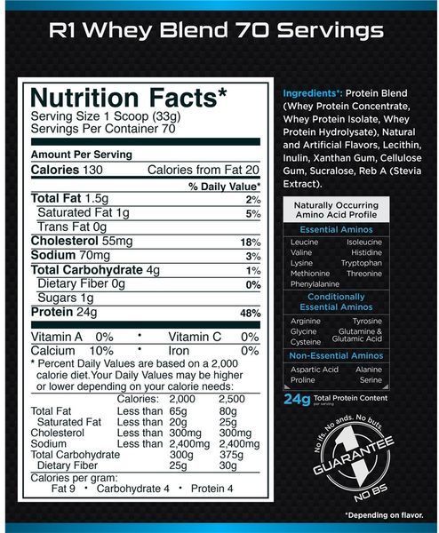 Протеин Rule One Proteins R1 Whey Blend 2270 g /70 servings/ Vanilla Ice Cream 469068 фото
