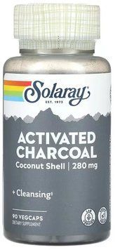 Solaray Activated Charcoal, Coconut 280mg - 90 Veg Capsules 1452857 фото