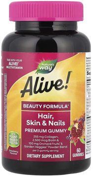 Nature's Way Hair, Skin and Nails with Collagen - 60 gummies Strawberry 1453432 фото