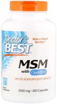 Doctor's Best, MSM with OptiMSM, 1,000 mg, 180 Capsules (DRB-00064) 624083 фото