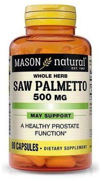 Mason Natural Saw Palmetto 500 mg Для здоровья простаты 90 капсул 936599 фото