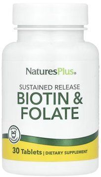 Nature's Plus Biotin & Folate - 30 tabs 1468819 фото