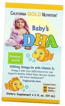 California Gold Nutrition Baby's DHA Omega-3s with Vitamin D3 Детский DHA Омега-3 с Витамином D3 59 мл 1117187 фото