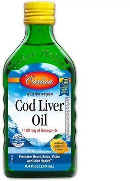 Carlson Labs Cod Liver Oil 250 ml Жир печени дикой норвежской трески вкус лимона 488749 фото