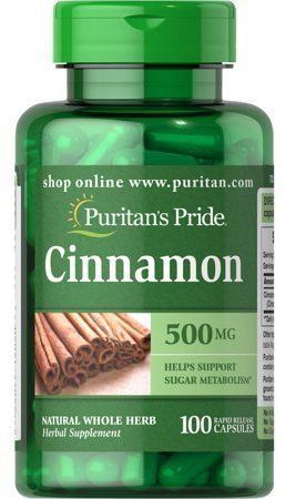 Puritan's Pride Cinnamon 500 mg 100 caps (PTP-14020) 384169 фото