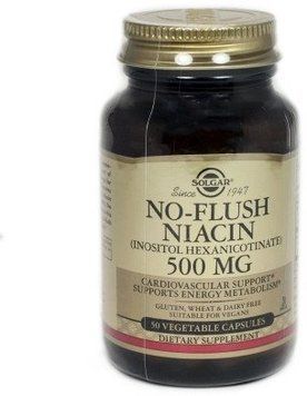 Solgar No-Flush Niacin 500 mg (Vitamin B3) (Inositol Hexanicotinate) 50 Vegetable Capsules 498687 фото
